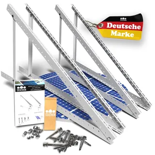 Drei Eichen - 4x Balkonkraftwerk Halterung.118cm stabiles 3mm Aluminiumprofil mit hochwertigen Edelstahl Schrauben. Solarmodul Halterung. Befestigung Solarmodul. PV-Module Halterung Solarmodul 0% MwSt