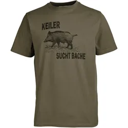 Hubertus T-Shirt Keiler sucht Bache, oliv, M