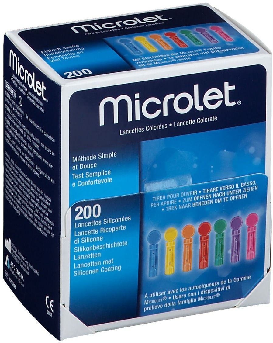 Bayer Microlet Lancetten Stérile Coloré 200 pc(s) lancette(s)