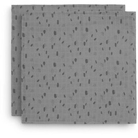 Jollein - Hydrophile Multitücher (115x115cm) 2er Pack - Hydrophile Tücher - Spot Storm Grey