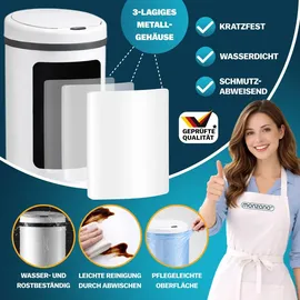 monzana Mülleimer 50 l Weiß