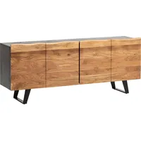 FineBuy Anrichte Holz Massiv 180 cm Kommode Standschrank Baumkante