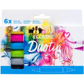 EcoLine Duotip flüssige Aquarellstifte 6er-Set Mehrfarbig