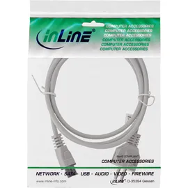 InLine Netzkabel für Notebook, 3pol Kupplung, grau, 1,8m