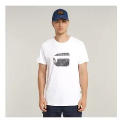 G-Star für Herren. D26041-C506-110 Fingerabdruck-Burger-T-Shirt weiß (L), Lässig, Kurzarm, Bio-Baumwolle, Nachhaltig