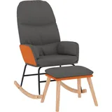 Maison Exclusive - Schaukelsessel Mit Hocker Dunkelgrau Stoff