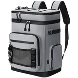 Refttenw Thermobehälter 30L Kühltasche,Picknicktasche,Kühlrucksack,wasserdicht Picknickkorb grau