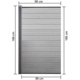 MCW Windschutz Savoie 98 cm Anthrazit WPC