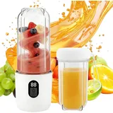 Tragbarer Mixer, 500Ml Mixer Smoothie Maker to Go Mit Digitalanzeige, Portabler
