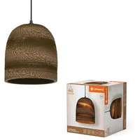 LEDVANCE Pendelleuchte Decor Cardboard Ball Bell braun aus Wellpappe,