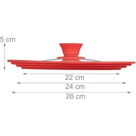 Relaxdays Universal-Topfdeckel rot 27,5 cm