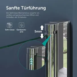 SoGood doporro Duschtür Nischentür dusche Duschabtrennung Duschkabine 80cm Nischendrehtür 195cm ESG-Sicherheitsglas aus Klarglas mit Hebe- und Senkmechanismus Teramo24k