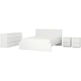IKEA MALM Schlafzimmermöbel 4er-Set weiß 140x200 cm