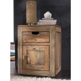 MASSIVMOEBEL24.DE Sheesham Rollcontainer 45x40x60 grau