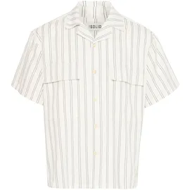 !Solid Kurzarmhemd gestreift beige XL