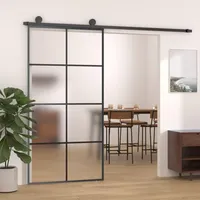 Willood Schiebetür ESG-Glas & Aluminium, Glasschiebetür, Aluminium, Innentür, Schiebetür Innenbereich, Glastür, Tür mit Beschlag 102,5x205 cm ESG-Glas & Aluminium 102.5 x 205 cm 0