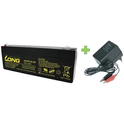 AGM BLEI AKKU BATTERIE 12V 2,2Ah  + LADEGERÄT