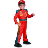 DISGUISE 19875L Disney Pixar Lightning McQueen Cars Klassisches Kleinkind Jungen Kostüm 3, Cartoon, Rot, L (4-6)