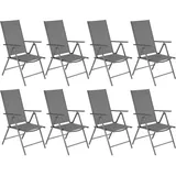 Tectake Marcellino Gartenstuhl 54,5 x 65 x 107,5 cm grau 8 St.