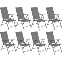 Tectake Marcellino Gartenstuhl 54,5 x 65 x 107,5 cm grau 8 St.