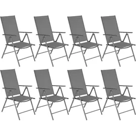 Tectake Marcellino Gartenstuhl 54,5 x 65 x 107,5 cm grau 8 St.