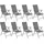 Tectake Marcellino Gartenstuhl 54,5 x 65 x 107,5 cm grau 8 St.