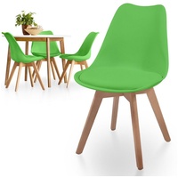 MIADOMODO Esszimmerstuhl Esszimmerstühle 2/4/6/8er Set - aus Kunststoff & Massivholz, Farbwahl (4 St) grün