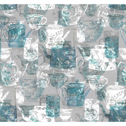 Fototapete, Blau, Weiß, Tee, 300x280 cm, Tapeten Shop, Fototapeten
