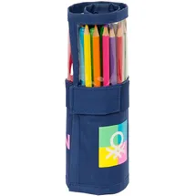 Safta Benetton Cool Rollmäppchen für Kinder, ideal für Kinder von 5 bis 14 Jahren, bequem und vielseitig, Qualität und Widerstandsfähigkeit, 7 x 20 cm, Marineblau