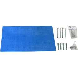 SimonRack Perforierte Metallplatte für Werkzeuge 900x600 mm blau + 14 Haken + 3 Zubehör