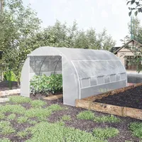 Outsunny 3,97 x 3 x 2m Gewächshaus Foliengewächshaus mit UV-Schutz, für Garten,