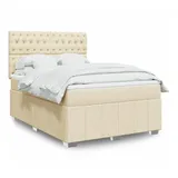 vidaXL Boxspringbett 140 x 200 cm Creme