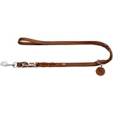 Hunter Verstellbare Führleine Solid Education cognac, Leder, geflochten, robust, weich, Größe: 13/200