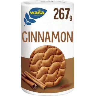 Wasa Tasty Snacks Cinnamon Rounds 267g | kleiner, runder, aus Weizen gebackenes Knäcke-snack mit einem köstlichen Zimtgeschmack, Knäckebrot