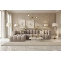 kaiser möbel Ecksofa L-Form GRAND 318 cm, stoff Salvador, Grau, Links - Grau