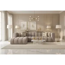 kaiser möbel Ecksofa L-Form GRAND 318 cm, stoff Salvador, Grau, Links - Grau