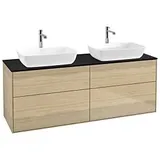 Villeroy & Boch Finion Waschtischunterschrank F84200PC 160x60,3cm, Abdeckplatte black matt, Oak Veneer