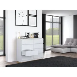 Top e shop Topeshop M8 120 BIEL, Weiß, 8 Schublade(n), Partikelbord, Einfarbig, Modern, Partikelbord - Weiß