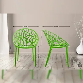 CLP Hope Gartenstuhl Sessel 59 x 59 x 80 cm grün 4 St.