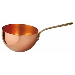 SCHNEIDER Zabaioneschüssel mit Messinggriff, Lebensmittelechte Kupferschale zum Schmelzen von Schokolade, 1 Schale, Ø 16 cm, 1,8 Liter