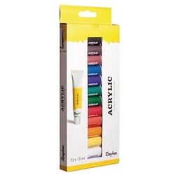 Rayher Künstler-Set Acrylfarben farbsortiert 12 x 12,0  ml