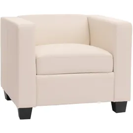 MCW Sessel Lille Kunstleder 86 x 70 x 75 cm Weiß mit Rollen