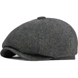 Sporty Winter Schirmmütze mit Ohrenklappen Baskenmütze Ohrenschutz Schiebermütze Herren Klassik (DE/NL/SE/PL, Numerisch, 55, 58, anthrazit) - 55-58