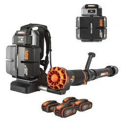 Worx Nitro WG572E - Rückentragbarer Akku-Laubbläser - 4x20V/4Ah