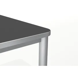 Kerkmann Prime Schreibtisch anthrazit rechteckig, 4-Fuß-Gestell silber 200,0 x 100,0 cm