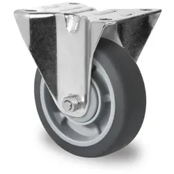 Bockrolle, ø 100 mm, innen PP grau, außen Thermoplast. Elastomer