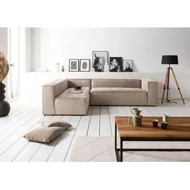 Massivmoebel24 Ecksofa modular 175x92x64 beige BRUGGE