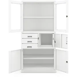 Jan Nowak C018S Aktenschrank 185 x 90 x 40 cm Weiß