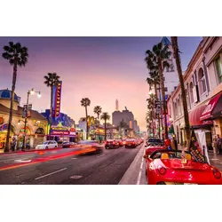 Fototapete PAPERMOON "Hollywood Boulevard", bunt (mehrfarbig), B:3,5m L:2,6m, Vlies, Tapeten