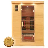 Dewello Dewello® Infrarotkabine Infrarotsauna PIERSON PRO 135cm x 105cm Hemlock-Zeder inkl. DUO Strahler, Vollspektrumstrahler, Bodenstrahler